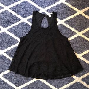 Francesca’s Black Lace Tank Top
